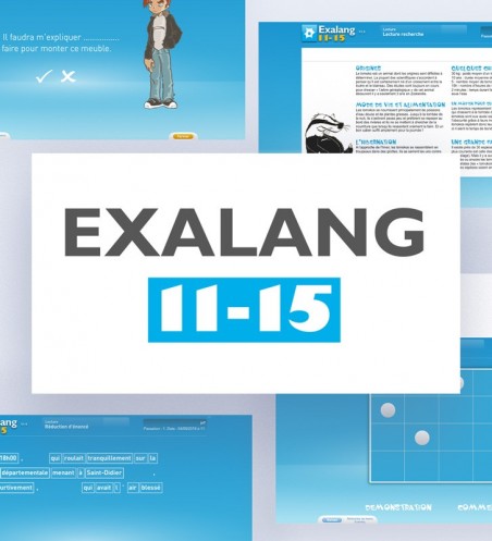 Exalang 11-15 logiciel d'évaluation du  langage des 11 à 15 ans, à destination des orthophonistes